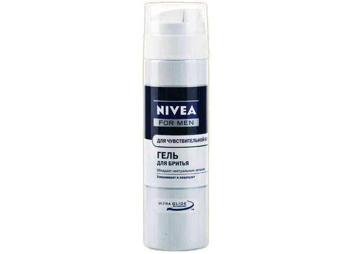 Gél na holenie "Nivea" pre citlivú pokožku.